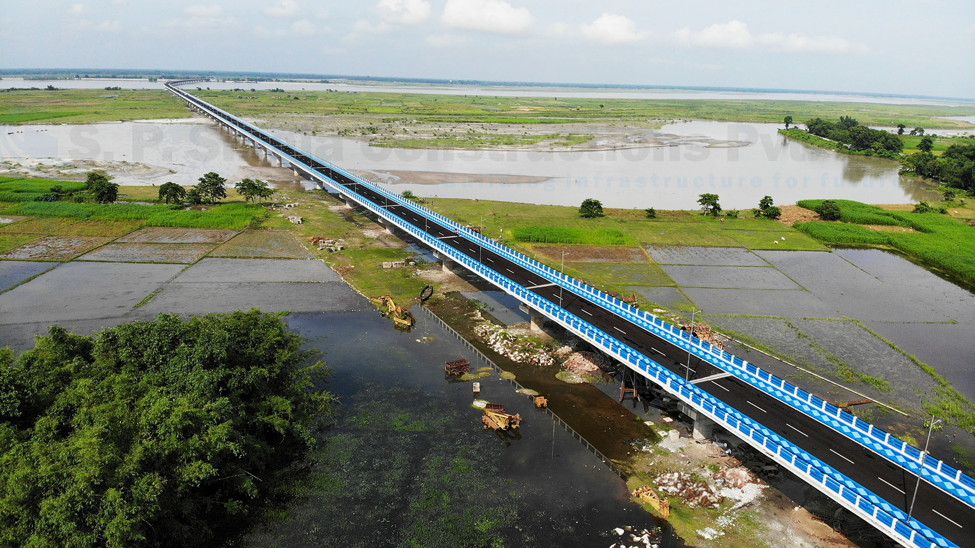 Long Span High Level Road Bridge across Teesta River near Haldibari, Coochbehar, West Bengal
