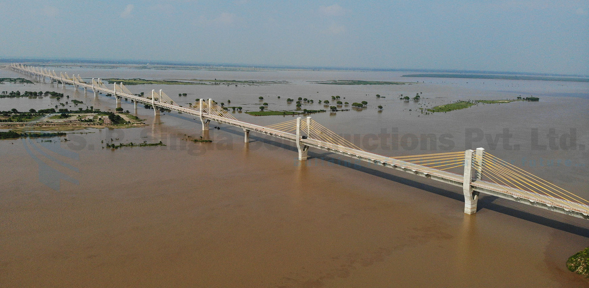 2.544 Km Long Extradosed Bridge across river Ganga on NH-31 at Shri Rampur Ghat ,Balia in UP State (in J.V)
