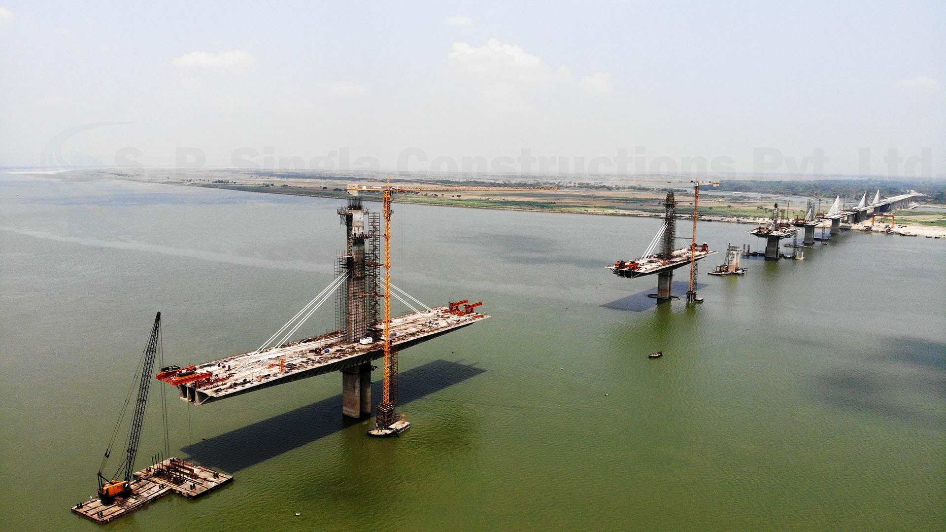4 Lane Cable Stayed Bridge with Footpath across the Ganges between Sultanganj & Aguwanighat Connecting NH 31 & NH80 in Bihar