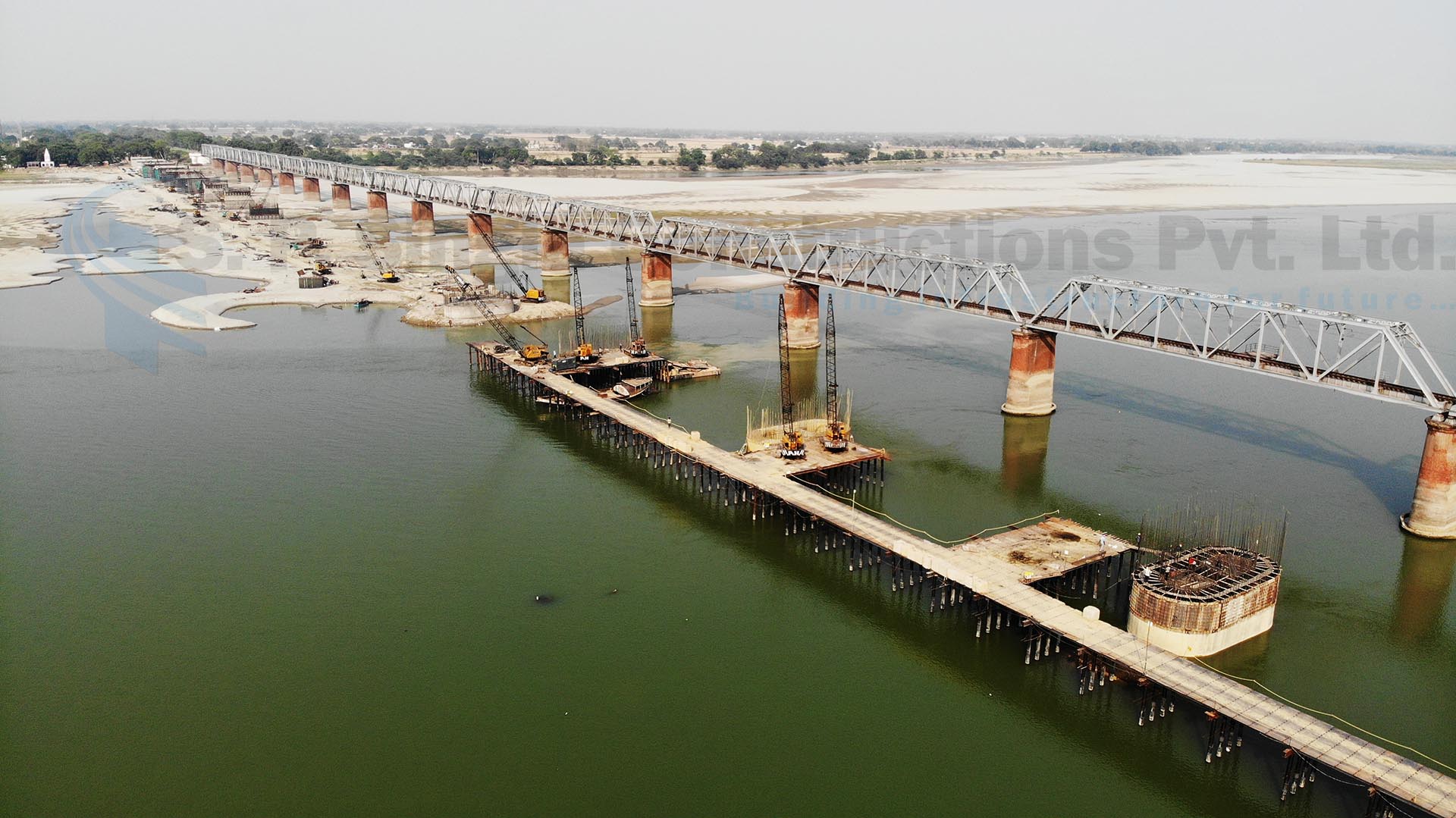 High Level Bridge across river Ghaghara in the state of Uttar Pradesh
