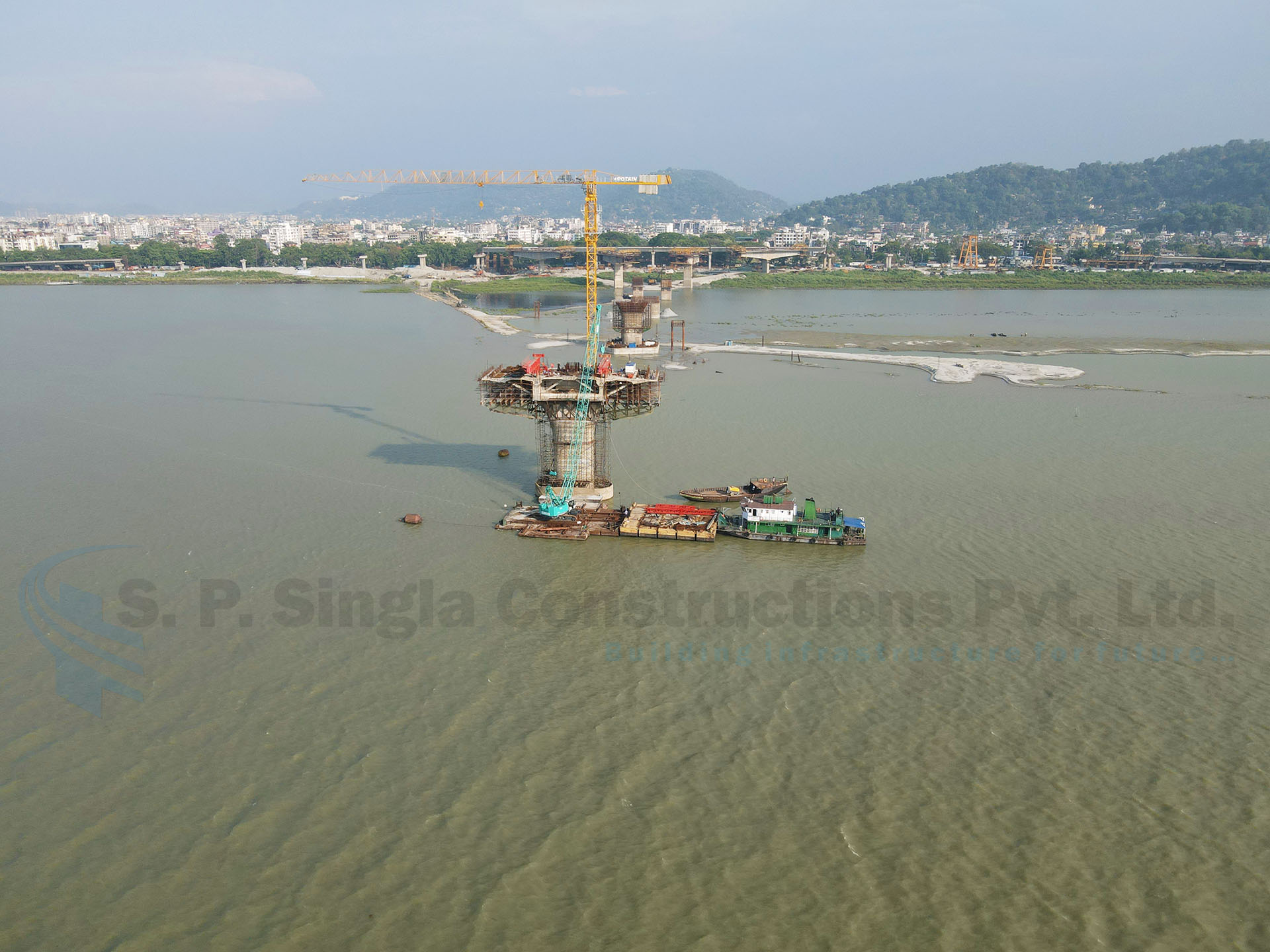 Extradosed PSC Bridge across river Brahmputra connecting Guwahati and North Guwahati in Assam