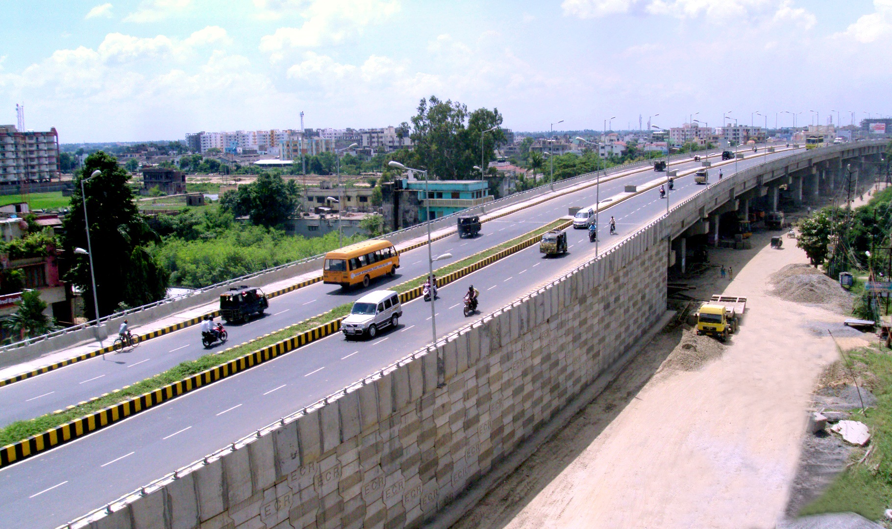 A Road over Bridge on Bailey Road at Patna, Bihar.
