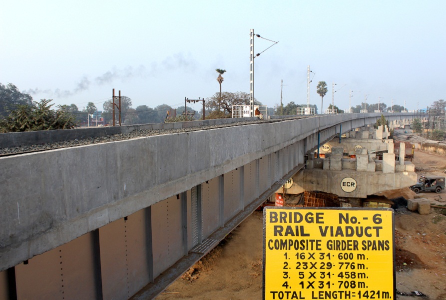 A Viaduct for Dighaghat Rail cum Road Bridge across river Ganga at Patna