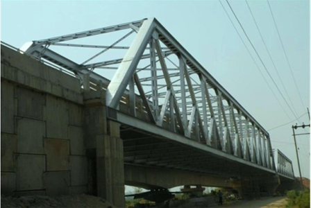 2 lane Steel Truss Bridge on Km. 37.200, near Rangeelpur , Punjab.