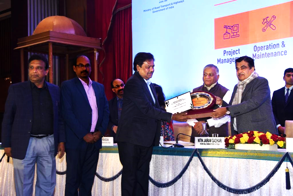 The company has been honoured with prestigious Gold Award in the category of outstanding work in challenging conditions for construction of High Level Bridge on RIver Hatania-Doania in the south pargana district, West Bengal at National Highways Awards for Excellence, 2019 by Ministry of Road Transport and Highways, Govt. of India. Shri S.P.Singla, CMD felicitated with this award by Shri Nitin Gadkari, Union Minister, Ministry of Road Transport & Highways, Shipping and Water Resources.