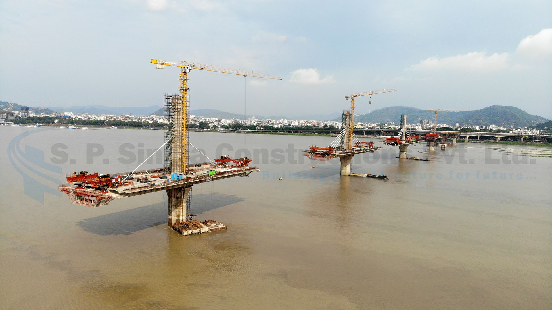 Extradosed PSC Bridge across river Brahmputra connecting Guwahati and North Guwahati in Assam