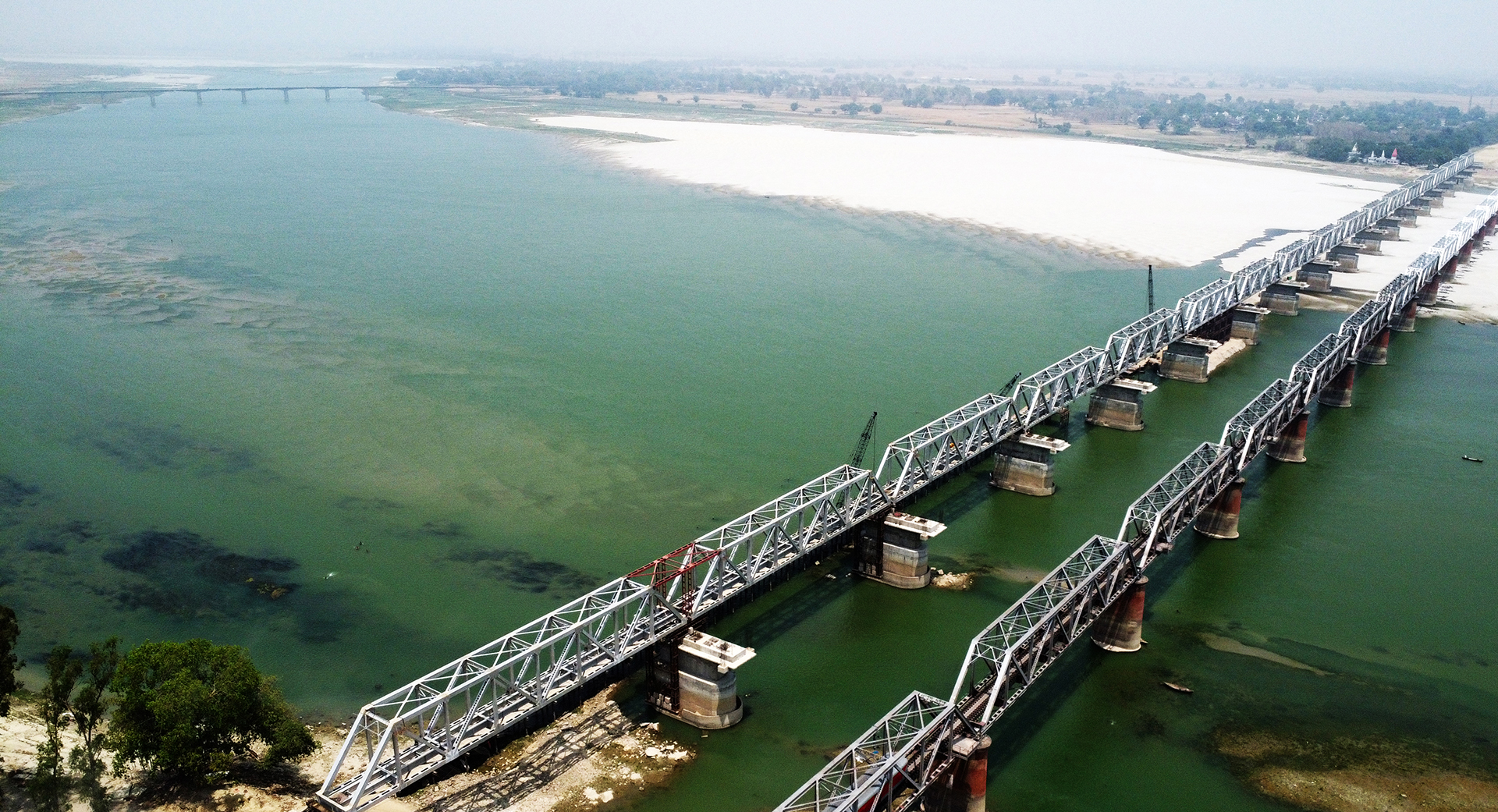 High Level Bridge across river Ghaghara in the state of Uttar Pradesh