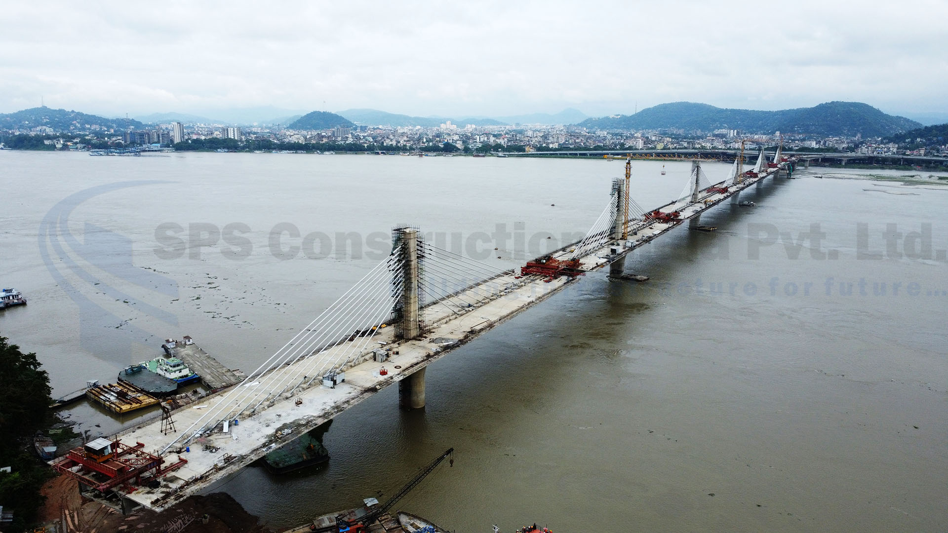 Extradosed PSC Bridge across river Brahmputra connecting Guwahati and North Guwahati in Assam