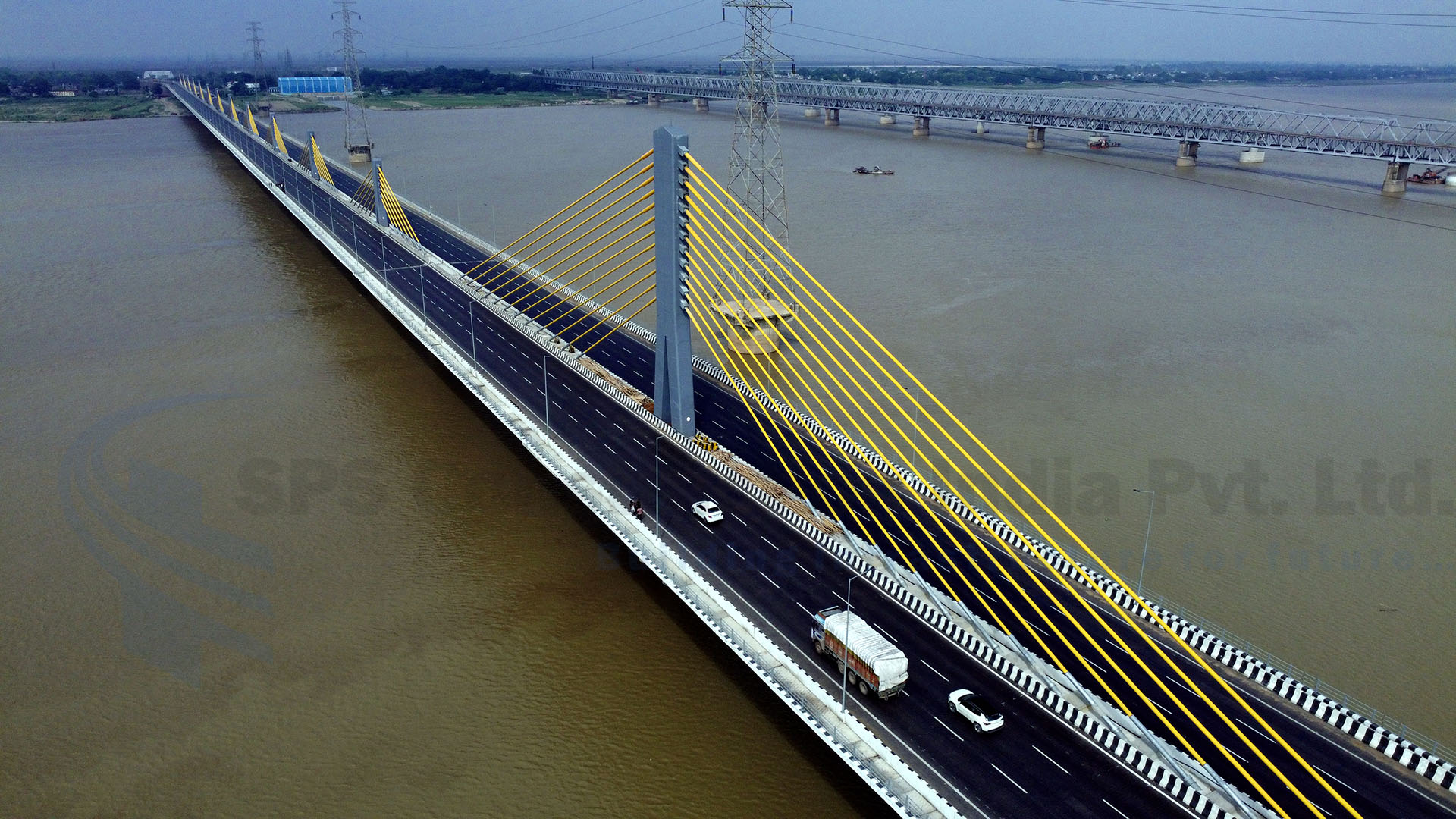 Extradosed Bridge across the Ganges on NH-31 Aunta-Simaria, Mokama in the state of Bihar