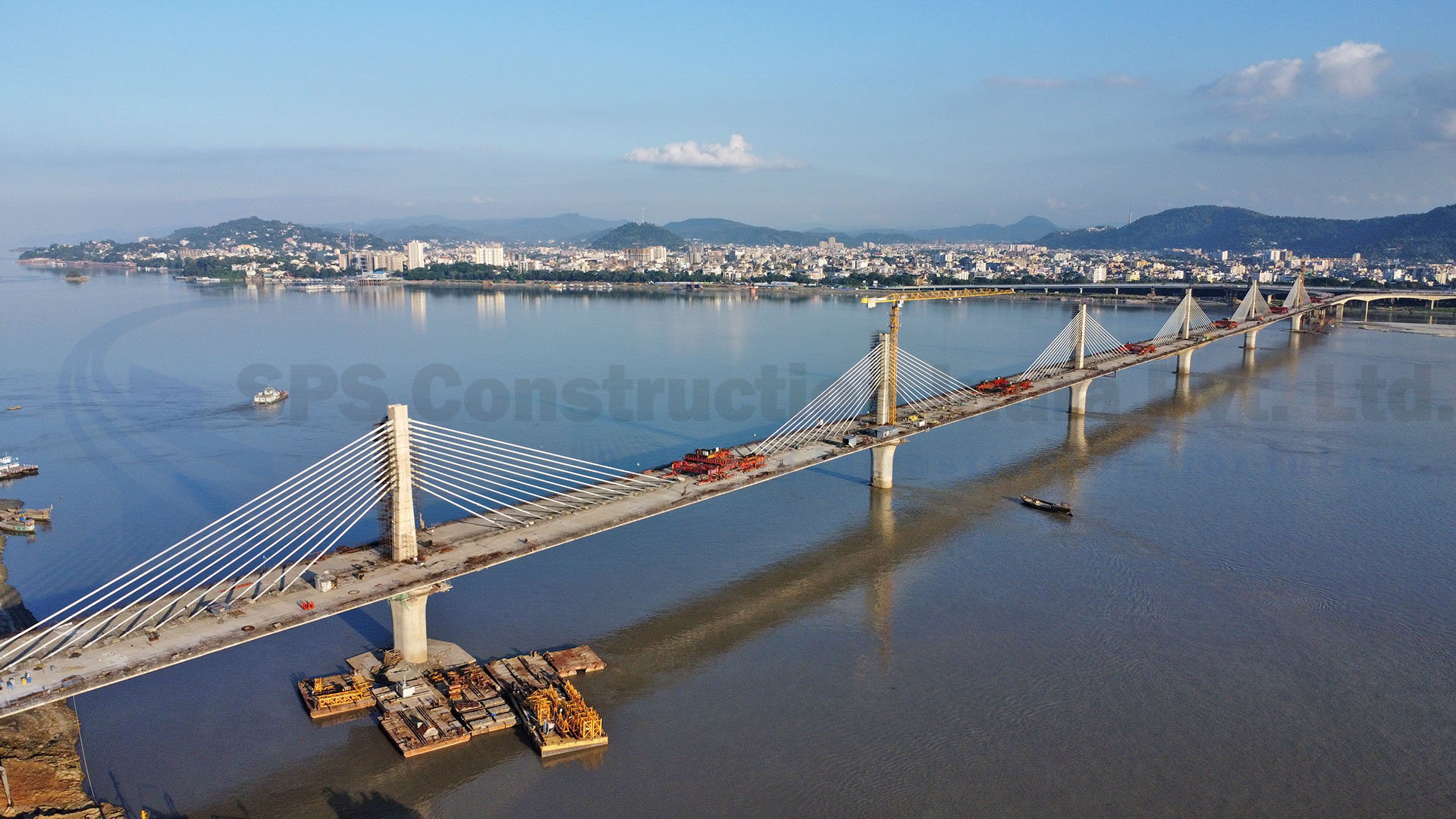 Extradosed PSC Bridge across river Brahmputra connecting Guwahati and North Guwahati in Assam
